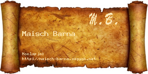 Maisch Barna névjegykártya